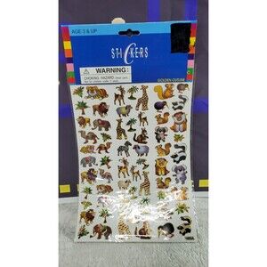 1 Sheet 60+ Golden Outline Glitter Shimmer Vintage Cute Animals